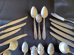 Antique NATIONAL silverplate flatware set SERVICE for 8 (52) pieces made in 1936