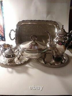 Antique Oneida Silver Plated Tea/Coffee Serving Set casserole cookware