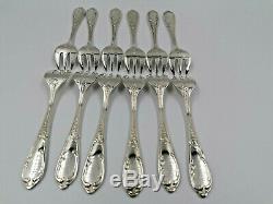 Antique Oysters Serve Shell Forks Set Silver Plated IMPERIAL France 12 Pcs Box