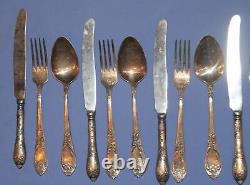 Antique Russian flatware silver plated set 6 spoons 6 knives 6 forks