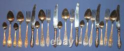Antique Russian silver plated set 6 spoons 5 knives 5 forks 6 desert spoons