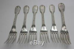 Antique SET OF 6 CHINON Silver Plated CHRISTOFLE LUNCHEON FORKS