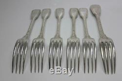 Antique SET OF 6 CHINON Silver Plated CHRISTOFLE LUNCHEON FORKS