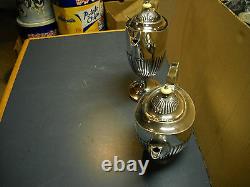 Antique Set English Silver Plate Benetfink & Co Cheapside Tea & Coffee Pots 2656