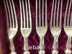 Antique Set Silver Plated Mother Of Pearl Fruit Eaters 12 Place Setting 24 Piece