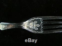 Antique Sheffield MOTHER of PEARL Silverplate Fish Fork Knife Set of 12 in Case