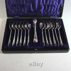 Antique Sheffield Silverplate Set of spoons with Sugar Tongs Silver Plate