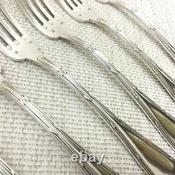 Antique Silver Plate Cutlery Table Forks French Empire Rubans Crossed Ribbon Bow