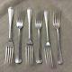 Antique Silver Plate Rattail Table Forks Flatware Cutlery Set of 6 Mappin & Webb