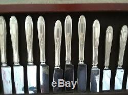 Antique Silver Plated Flatware Set By COMMUNITY, Pattern GROSVENOR 81 Pices