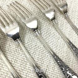 Antique Silver Plated Table Forks Cutlery Set German Marly Rocaille Louis XIV