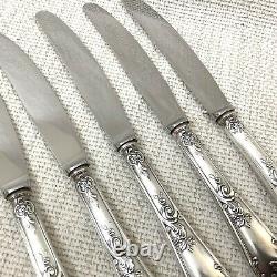 Antique Silver Plated Table Knives Cutlery Set French Marly Rocaille Louis XIV