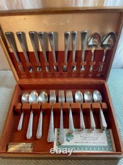 Antique Silverplate Flatware Set Stratford TOWER Art Deco 42 PCs & Box CC