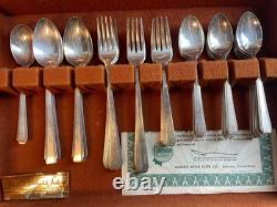 Antique Silverplate Flatware Set Stratford TOWER Art Deco 42 PCs & Box CC