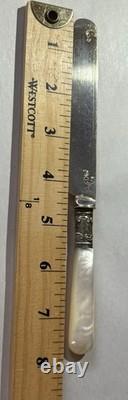 Antique Silverplate Levesley Bros Set 12 Mother Of Pearl Dessert Cutlery w BOX