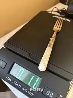 Antique Silverplate Levesley Bros Set 12 Mother Of Pearl Dessert Cutlery w BOX