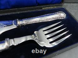 Antique Victorian Silver Plated Serving Cutlery Set Fish Slice Fork Sheffield