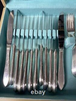 Antique Wm Rogers AA Silverplate Flatware Set 1915 LUFBERRY 57pc Service for 8+