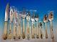 Aria Gold by Christofle France Silverplate Flatware Set 12 Service 141 pcs New