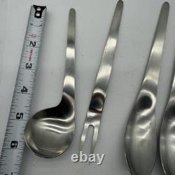 Arne Jacobsen Matte by Georg Jensen Stainless Steel Spoon Fork Soup 4 Pc MCM