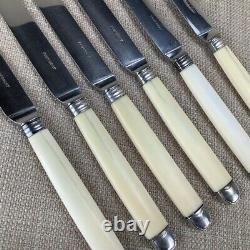 Art Deco Puiforcat Silver Plated Dessert Knives Set of 6 Antique Cutlery French