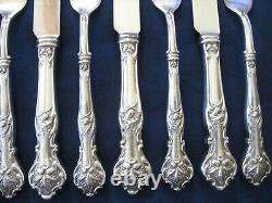 Atq Lot 12 Silverplate CHARTER OAK Hollow Handle Forks & Knives 1906 Ex monos