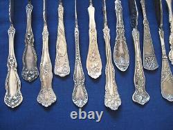 Atq Lot 21 Silverplate FLAT TWISTED HANDLE MASTER BUTTER KNIVES Spreaders