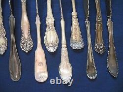 Atq Lot 21 Silverplate FLAT TWISTED HANDLE MASTER BUTTER KNIVES Spreaders