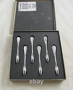 Authentic Christofle, France Cocktail Fork Set of 6 Silverplate With Fitted Box