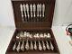 BAROQUE BY GODINGER 46 PC FLATWARE SET With WOODEN CASE SERVICE