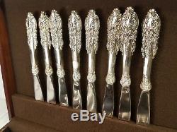 BAROQUE BY GODINGER 46 PC FLATWARE SET With WOODEN CASE SERVICE