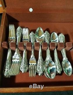 BAROQUE BY GODINGER Rare Pattern Silverplate Flatware set of 65 pc