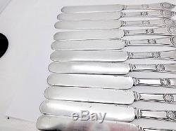 Boxed Set 11 Reed Barton Victorian Silver Medallion Pattern Table Knives, 8 1/8