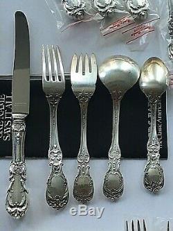 BURGUNDY by REED & BARTON STERLING SILVER FLATWARE SERVICE SET 30 PIECES NEW
