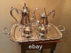 Beautiful vintage Oneida silverplate 5 pc tea coffee set