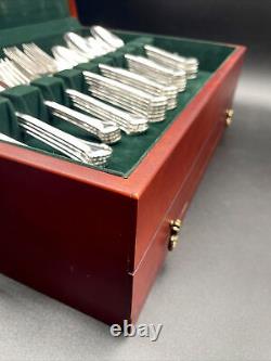 Boston Chippende by Towle Silver Plate Flatware Set For 12 With Chest- (66) Pieces