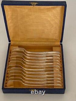 Boxed Set of 12 French Art Deco Dessert Spoons