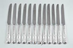Brand New Set Of 12 Sheffield Sterling Silver Dinner Knives Kings Pattern 2020