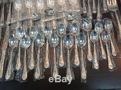 Brand New WM Rogers & Son Enchanted Rose Silver Plated Flatware 63 Piece Set