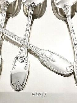 CHRISTOFLE ANTIQUE SILVERPLATED DELAFOSSE LARGE SPOONS SET OF 6 pcs