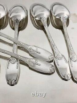 CHRISTOFLE ANTIQUE SILVERPLATED DELAFOSSE LARGE SPOONS SET OF 6 pcs