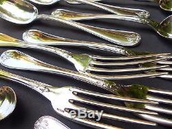 CHRISTOFLE MALMAISON Empire Antique RARE Table Set 22 pieces forks spoons knives