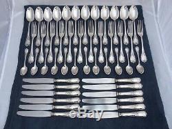 CHRISTOFLE MARLY Complete Table set 12 Place settings 48 pieces Brilliant Luster
