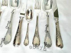 CHRISTOFLE MARLY FRANCE 24 pcs TABLE SET COMPLETE FLATWARE DINNER KNIVES NEW