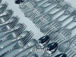 CHRISTOFLE MARLY Flateware Dinner Set Silver plate Louis XV 12 Plcs 85 Pcs TOP
