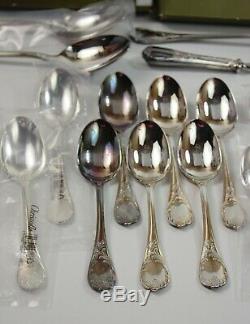 CHRISTOFLE MARLY SILVERPLATE FLATWARE SET 46 Pieces