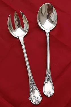 Christofle Marly Silverplate Salade Serving Servers Set 2 Pieces Fork Spoon