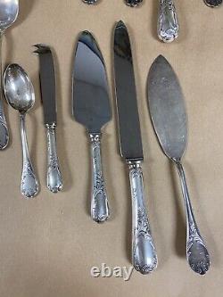 CHRISTOFLE MARLY SILVERWARE FLATWARE SET 88 PC/12 PEOPLE With 14 SERVING UTENSILS