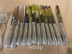 CHRISTOFLE MARLY SILVERWARE FLATWARE SET 88 PC/12 PEOPLE With 14 SERVING UTENSILS