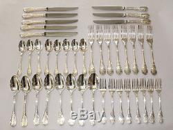 CHRISTOFLE MARLY SILVER PLATE 40 PIECES SET FOR 8